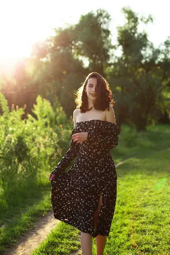 花卉迷笛連衣裙